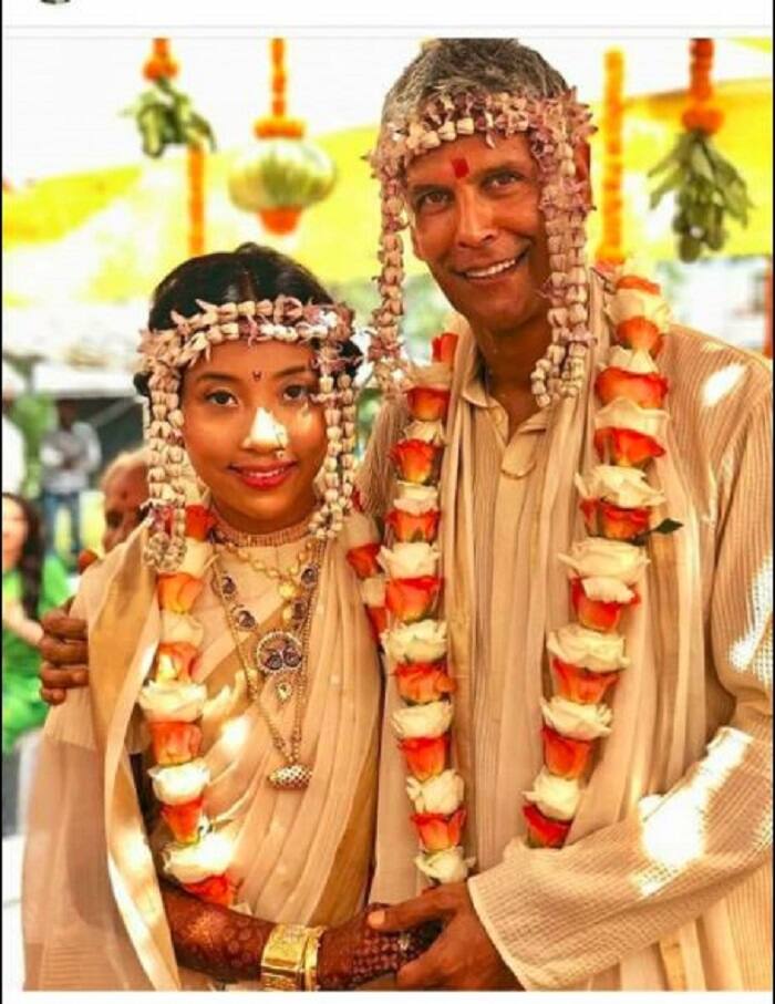 Milind Soman weds girlfriend Ankita Konwar see photos, videos