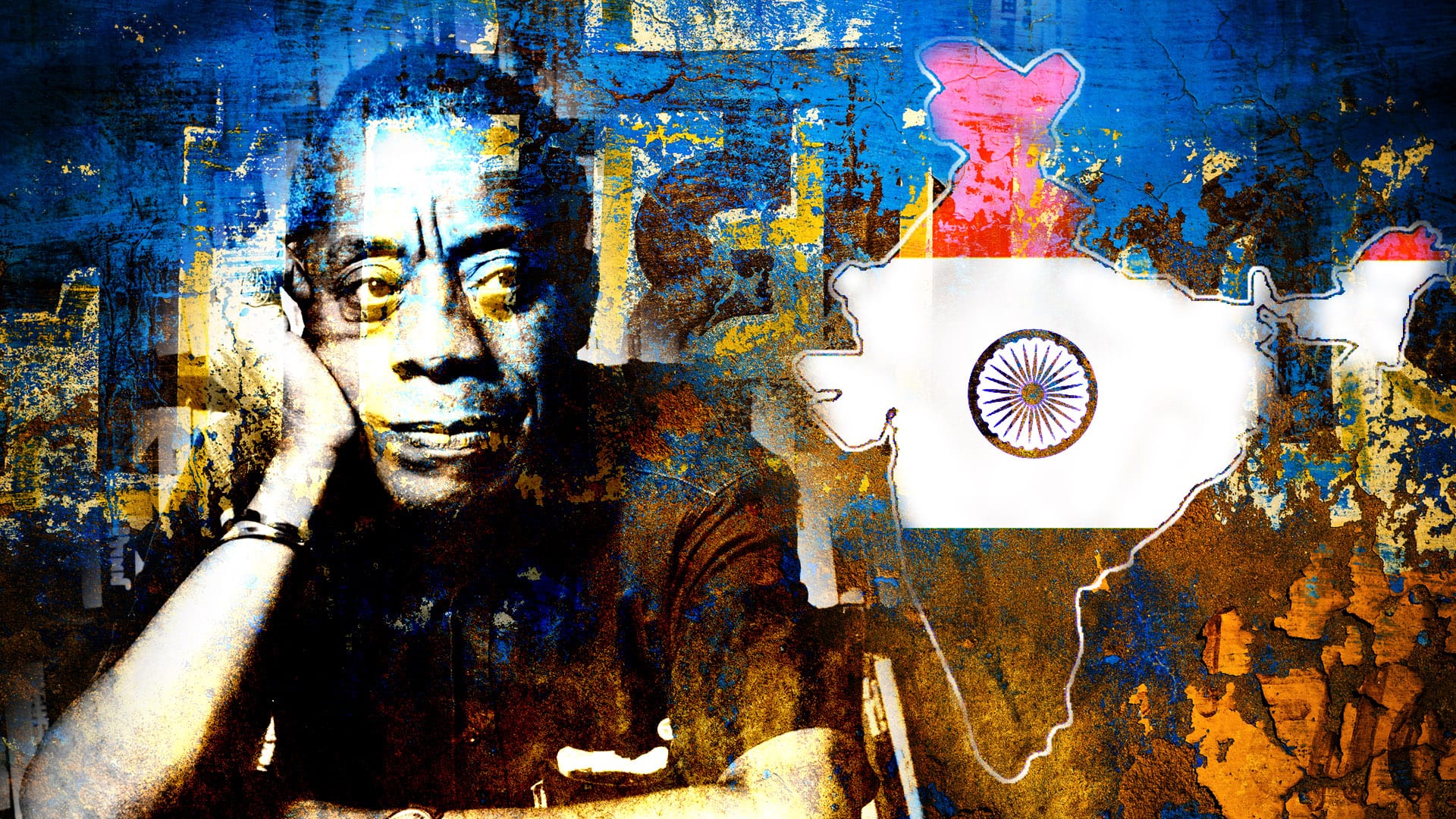 Left colour-codes India to draw parallel with Baldwin's Black-and-White America