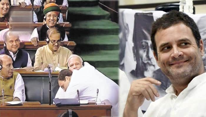Rahul Gandhi says, BJP MPs fear hug, run away from me