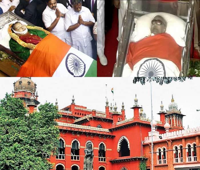 DMK won case Karunanidhi burial Marina Beach Madras High Court