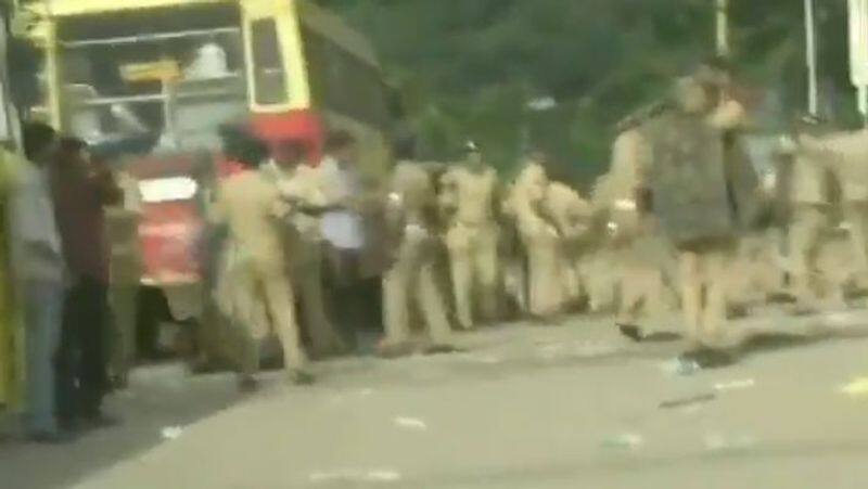 Police lathi-charge and pelt stones at the protesters...Minister Shailaja