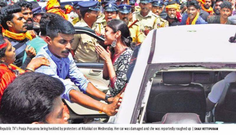 women journalists harassed at sabarimala by protesters