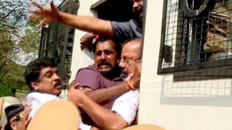 Kerala Sabarimala Ten BJP activists arrested violating prohibitory order 144 Video