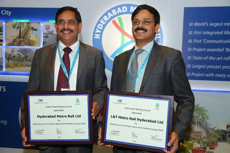 Indian Green Building Councils Green MRTS Platinum award for hyderabad Metro Stations
