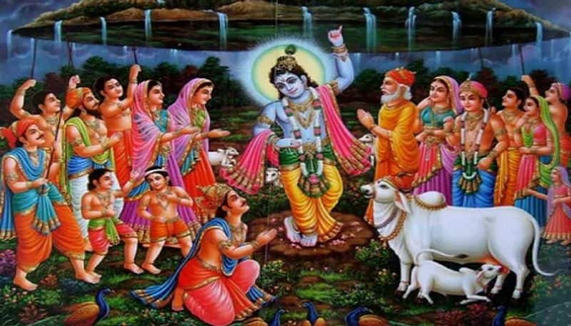 Govardhan Puja Lord Krishna Hindu festival Diwali Annakoot Vrindavan Devotees