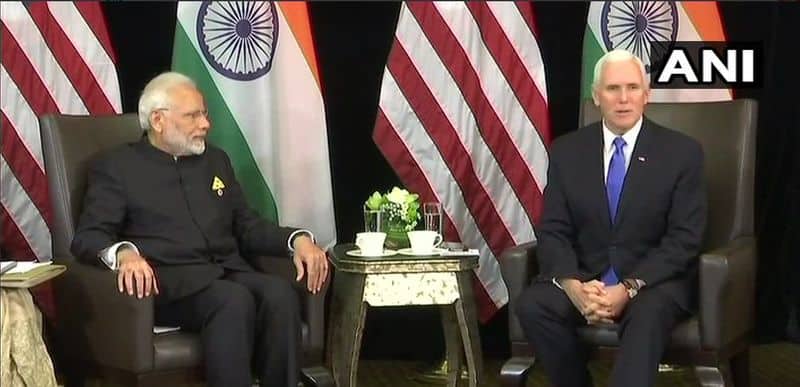 Modi met American Vice President Mike Pains in Singapore