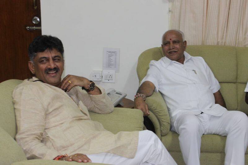 Karnataka BJP chief BS Yeddyurappa meets DK Shivakumar in Bengaluru