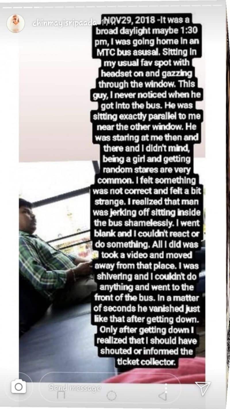 man masturbated in bus chinmayi leeked photos