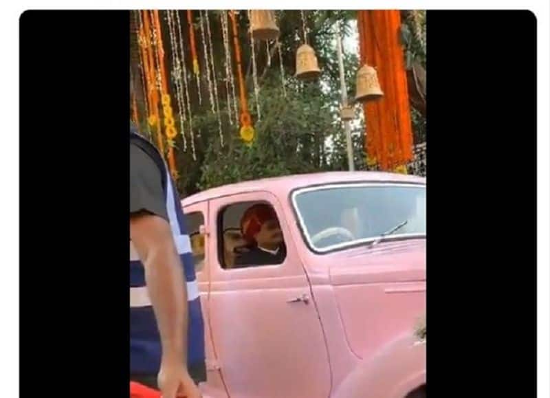 Anand Piramal special family members aka his dogs vintage pink baraat car will give you wedding goals