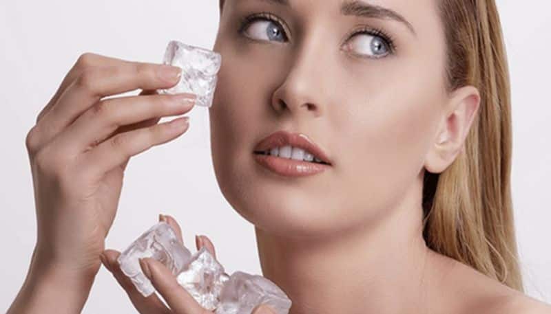 ice cube massage for glow and fair face