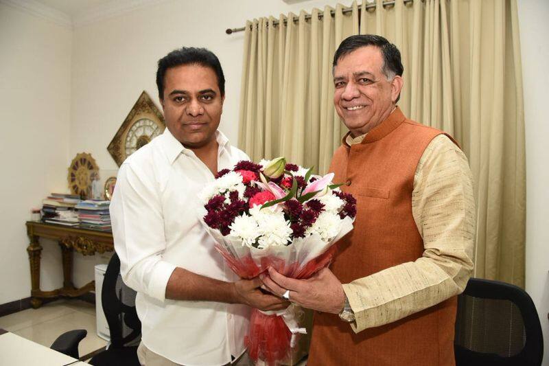 ktr meeting with up minister sathish