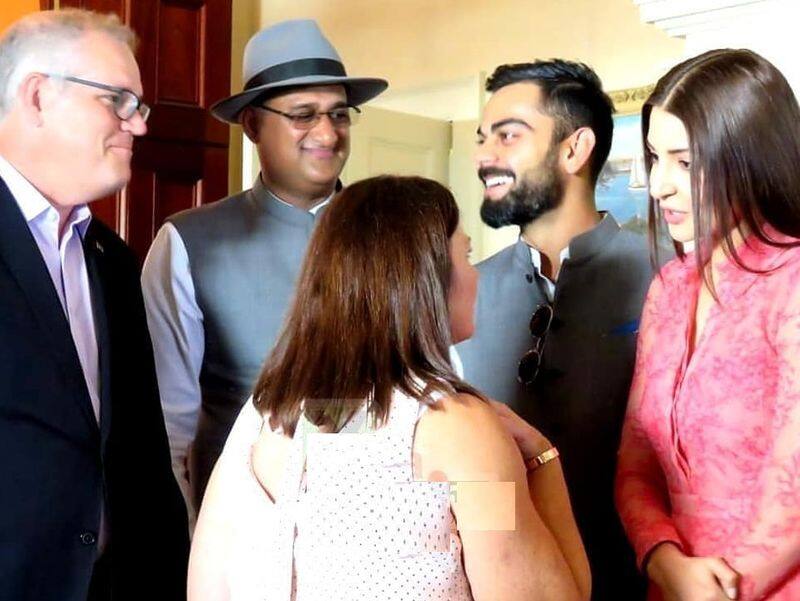 Team India visit Australia Prime minster house Virat Kohli Wife Anushka Sharma photo Viral