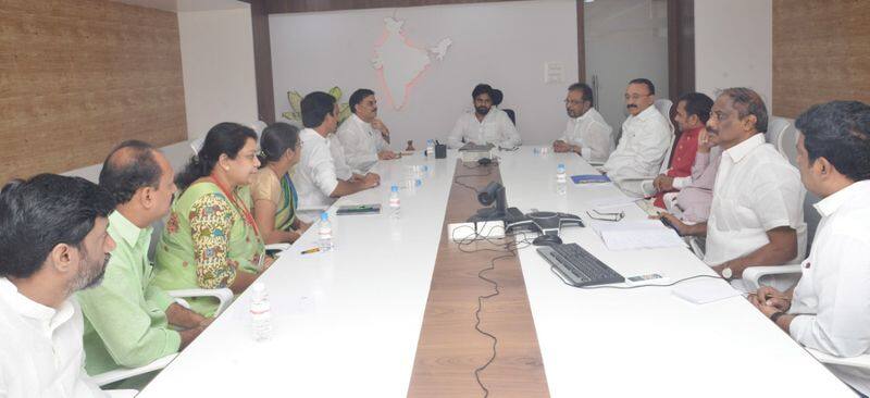pawan kalyan review with srikakulam district leaders