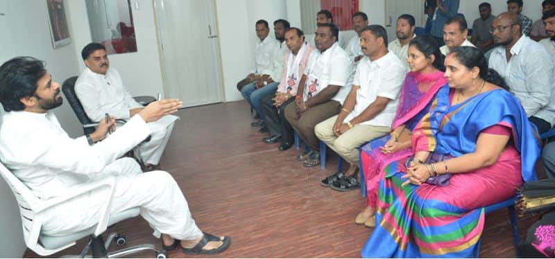 pawan kalyan review with srikakulam district leaders