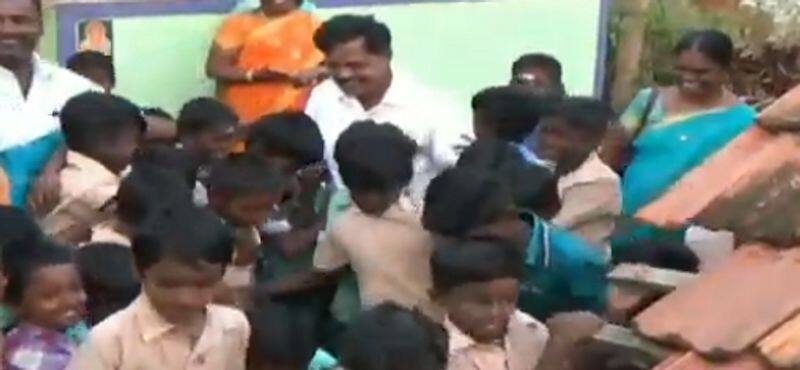students gifted therir head master bullet in madurai