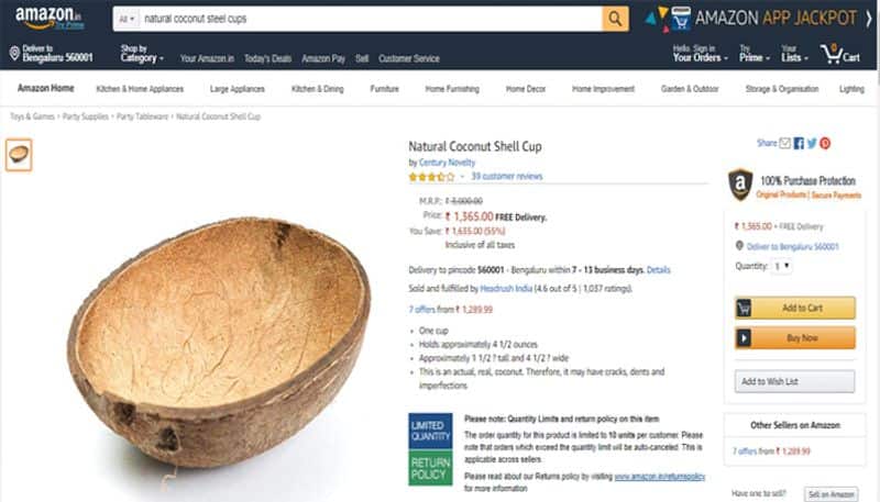 Coconut shell costs rs 3000 in amazon buyers shocked