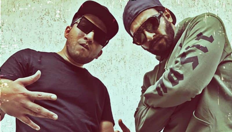 Ranveer Singh poses with Indian street rapper Naezy