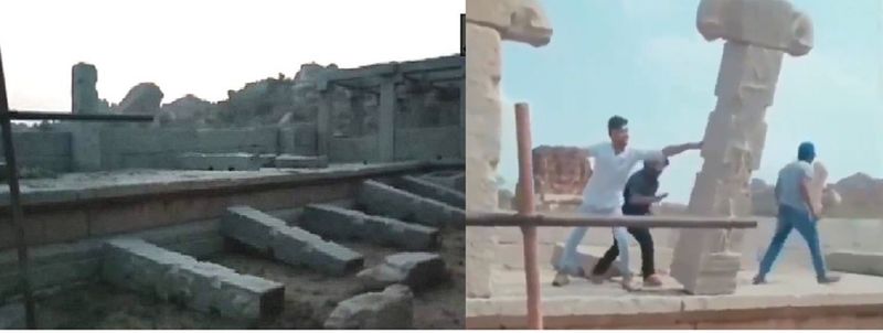 Notorious people who dropped Hampi pillar are still not arrested