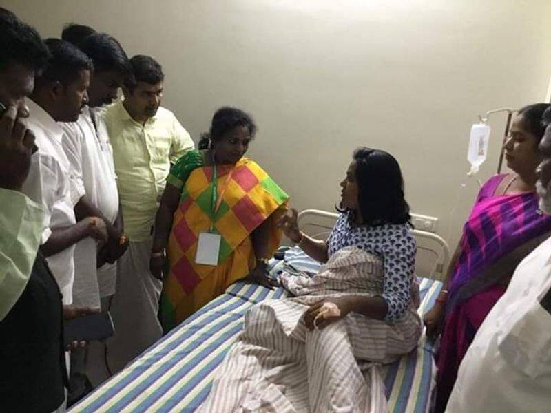 h.raja meets sasikala in hospital