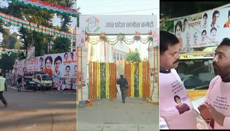 Priyanka Gandhi coming for congress rally in Lucknow, Priyanka  posters, t-shirts seen in the city ahead of rally