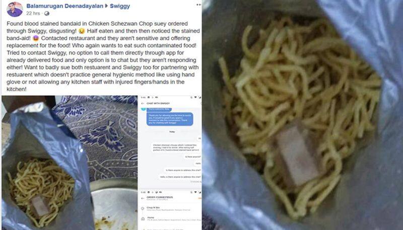 Blood-Stained Bandage in Food Ordered Through swiggy