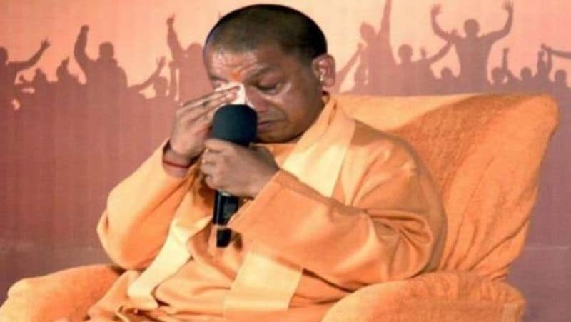 UP CM Adityanath cried during man ki bat in Lucknow because of Pulwama attack