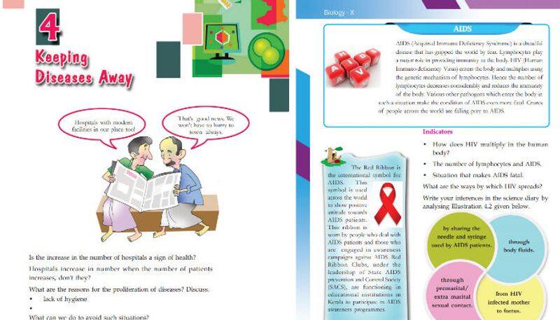 biology text book of kerala syllabus tenth standard in controversy on its remarks about aids