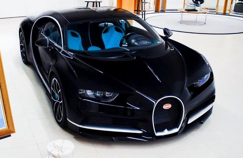 World most expensive car bugatti chiron black unveiled Geneva motor show