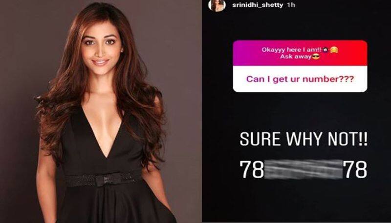 KGF actress Srinidhi Shetty gives a mobile number to her fans