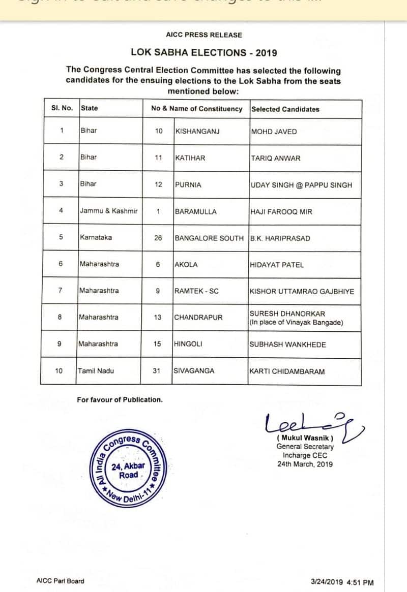 Loksabha Election 2019 BK Hariprasad Bengaluru South Congress Candidate