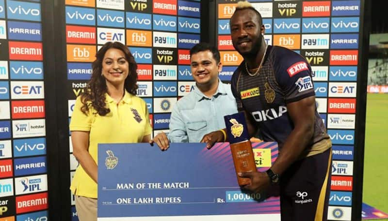 andre russell say thanks to the player who is the reason for he got no ball