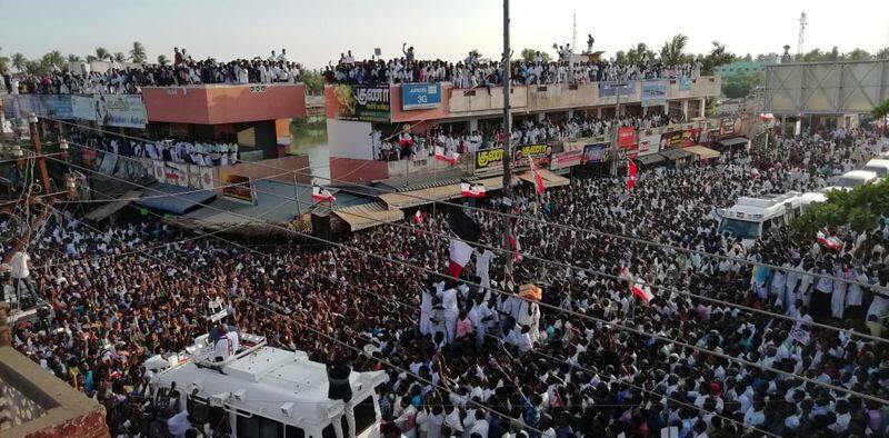 Mass crowd at thanjore for TTV Dinakaran