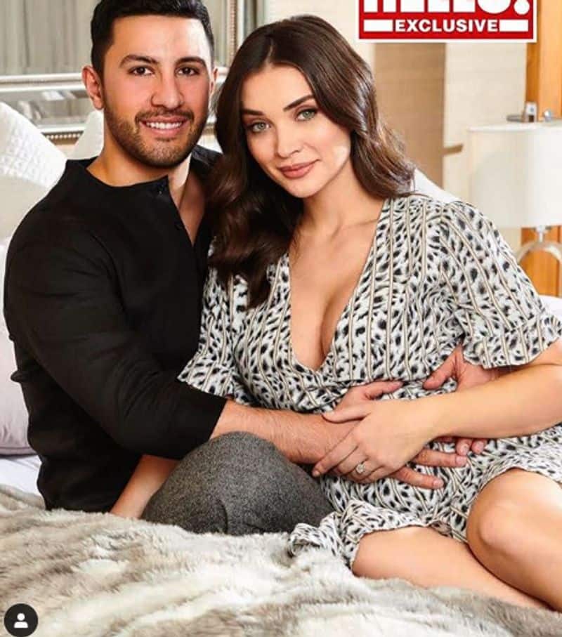amy jackson shows her baby scan in video