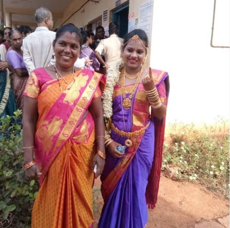 Brides casting votes before marriage in Dakshina Kannada and Udupi