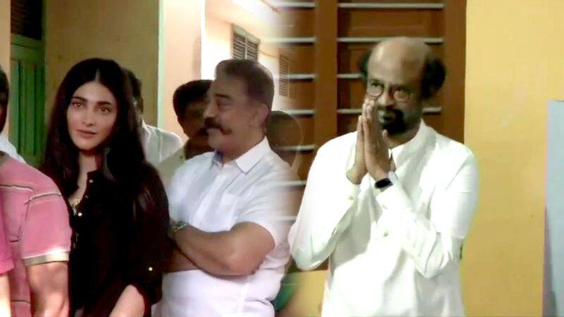 lok sabha election 2019: rajinikanth, kamal hassan and other south superstar cast their vote