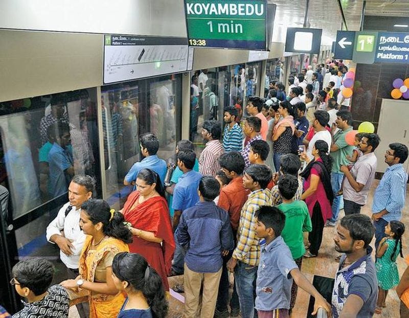 metro train service stop in chennai