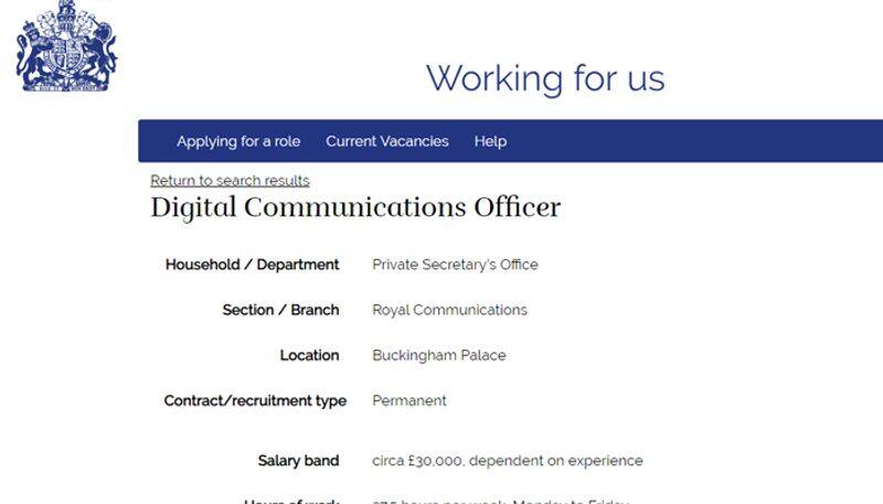 Queen Elizabeth II is hiring a social media manager, salary above 2 lacs per month