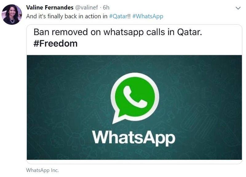 ban on Whatsapp calling in Qatar  lifted