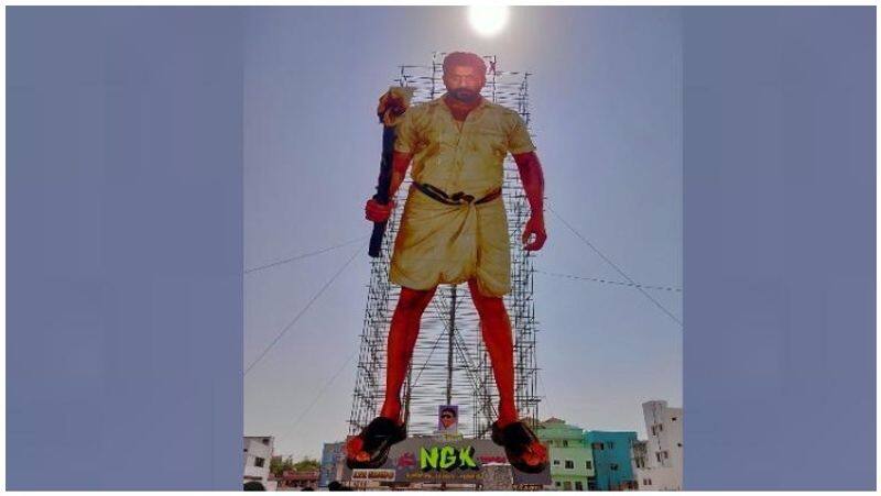 actor surya' 215 ft cut out to be demolished