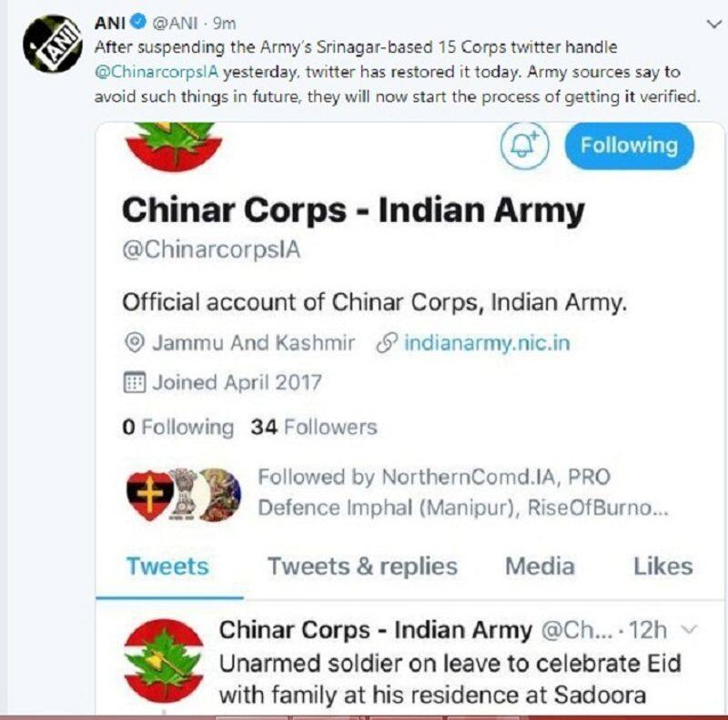 indian army twiitter ban