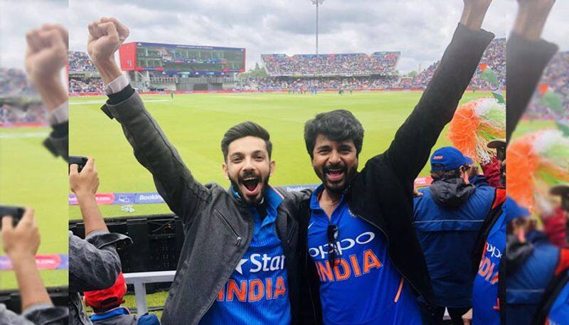 Sivakarthikeyan and Anirudh Ravichander watch India Vs Pakistan cricket in England