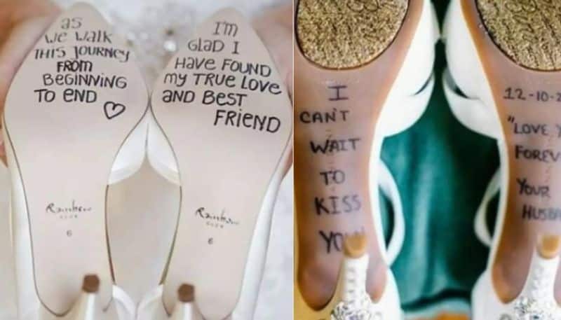 brides customised their wedding footwear