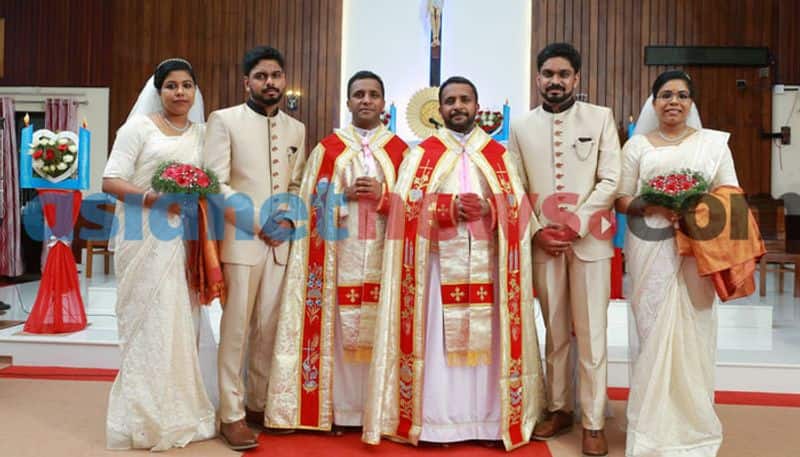 twins gets married in the presence of twin priests