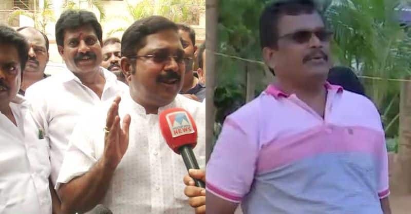 ttv dinakaran cine field persons try to went out
