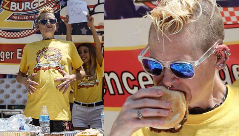 Californian women eat 32 burgers in 10 minutes