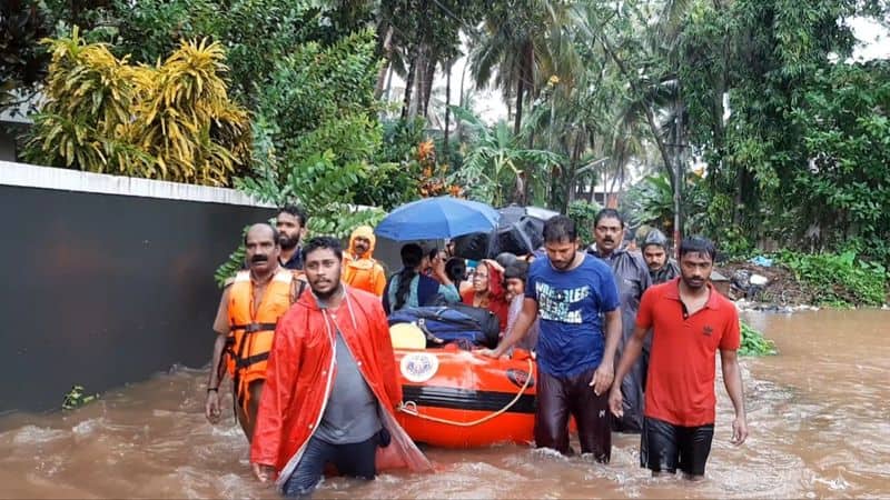 heavy rain across the district in Kerala