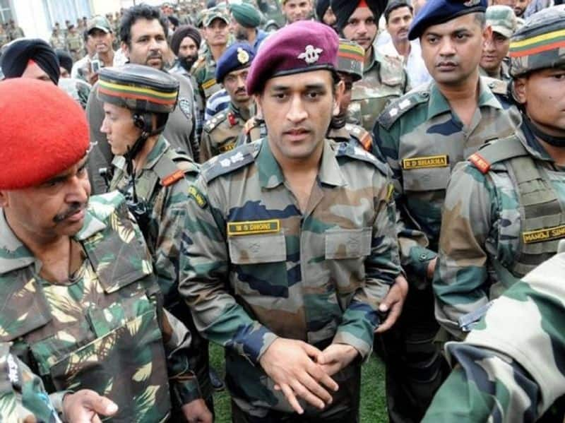 dhoni in militry