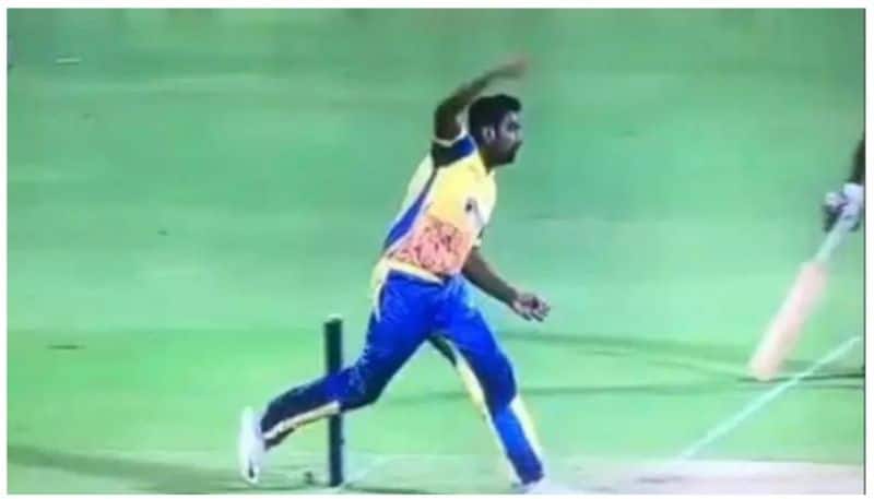 ashwins bizarre bowling again in tamilnadu premier league