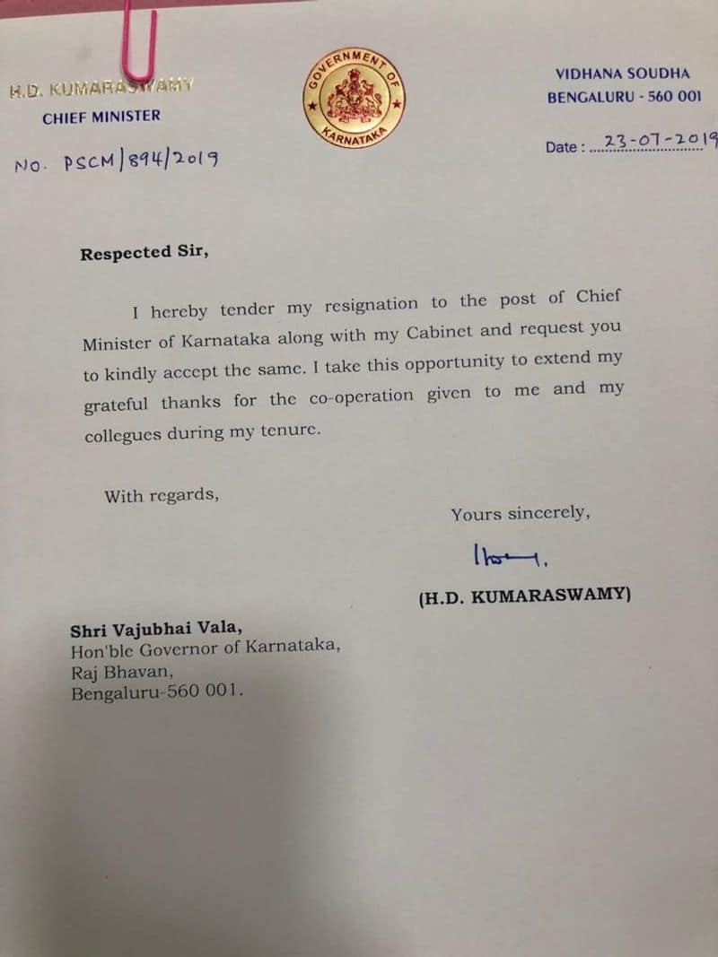 Karnataka HD Kumaraswamy Tenders Resignation After Failing To Floor Test