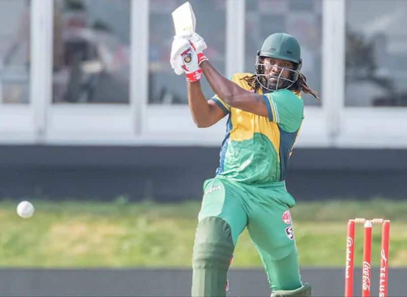 chris gayles amazing century lead vancouver knights to second highest score in t20 history
